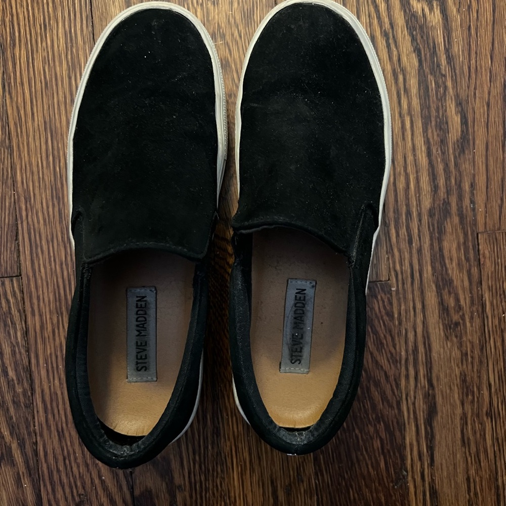 Steve Madden Black Suede Slip-On Sneakers US W 7
